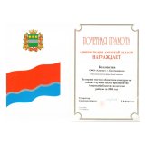 Ier prix au concours régional pour le titre de « La meilleure petite entreprise de la région Amourskaya » pour les résultats obtenus sur l’année 2004